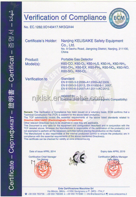 CO O2 H2S Portable Gas Detector K60-IV OEM For Hazardous Environments