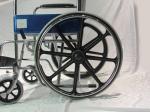 Disabled Solid Seat Wheelchair Foldable Chromed Steel Frame