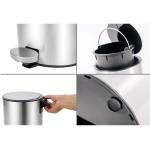 Household Indoor Trash Can Stainless Steel Pedal Dust Bin Trash Can With Plastic