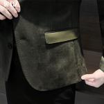 Single Breasted Men's Leather Jacket End Splicing Design Casual Small Suit for
