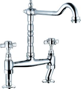 Quality 2 Hole Kitchen Mixer Faucet Brass Material For Easy Installation wholesale