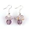 Buy cheap Natural Stone Earring 8MM 10MM Healing Lavender Azeztulite Crystal Bead Dangle from wholesalers