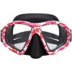 Camouflage Freediving Goggles Silicone Skirt Tempered Glass Snorkel Mask