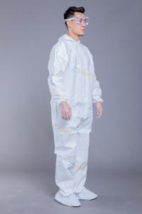 Quality Sewing Bonding Heat Sealing 55GSM Microporous SF Hooded Coverall wholesale