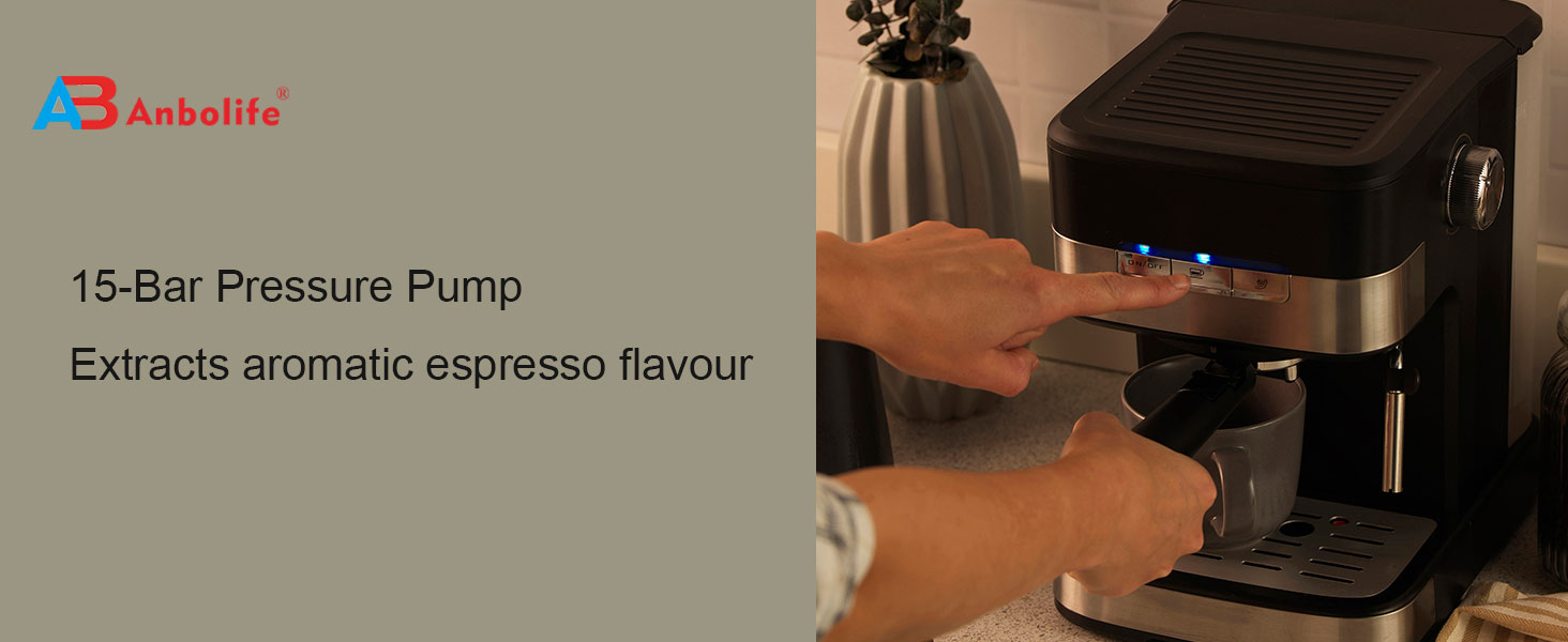 Multifunctional 15 Bar Smart Coffee Machine With Milk Frother