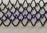 Resist Corrosion Black Mesh Curtains , Safety Barrier Stainless Steel Curtain