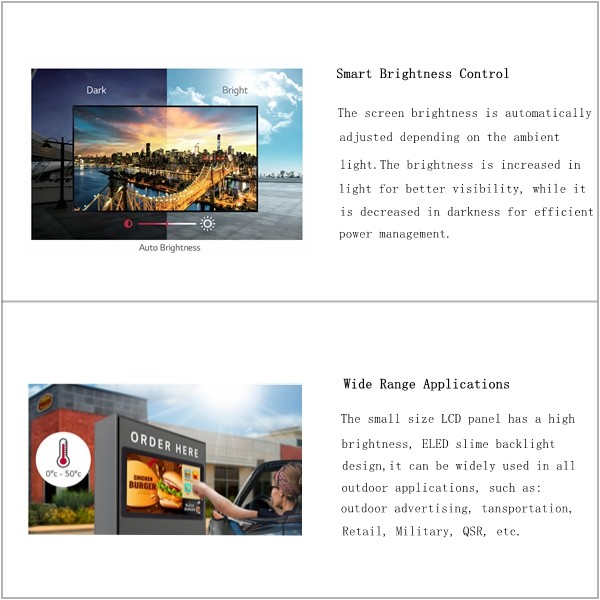 15.6 Inch Lcd Panel Small 40 Pin Connector Outdoor Screen Monitor