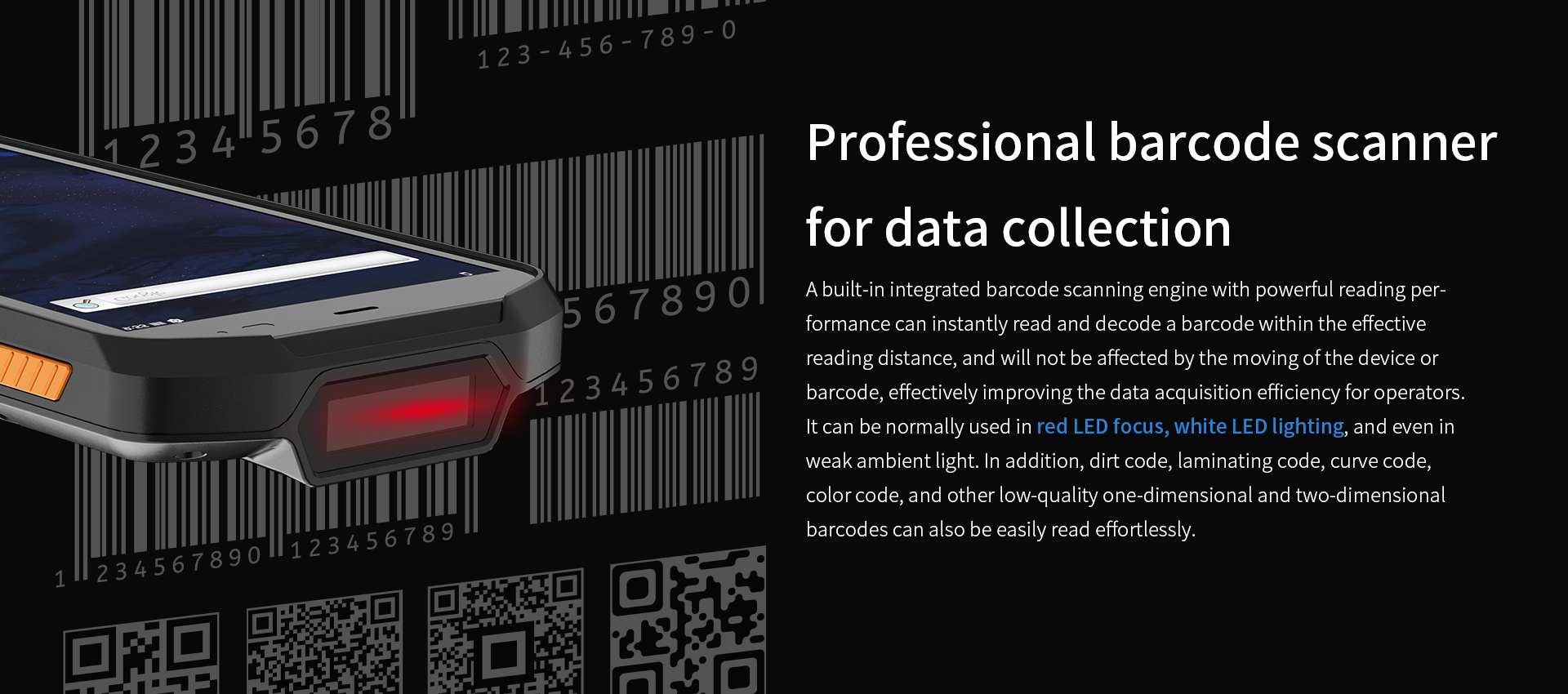 IP65 Ruggedness Rugged Handheld PDA with 2D Scanner 5-Inch Screen RK3568 CPU and 4GB RAM