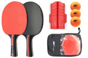 Quality 5 Layer Black Plywood Table Tennis Racket Set Straight Handle wholesale