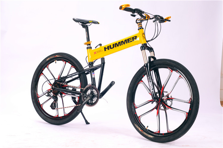 High grade OEM customized logo Shimano M610 aluminium alloy folding mountain bike with dual suspension