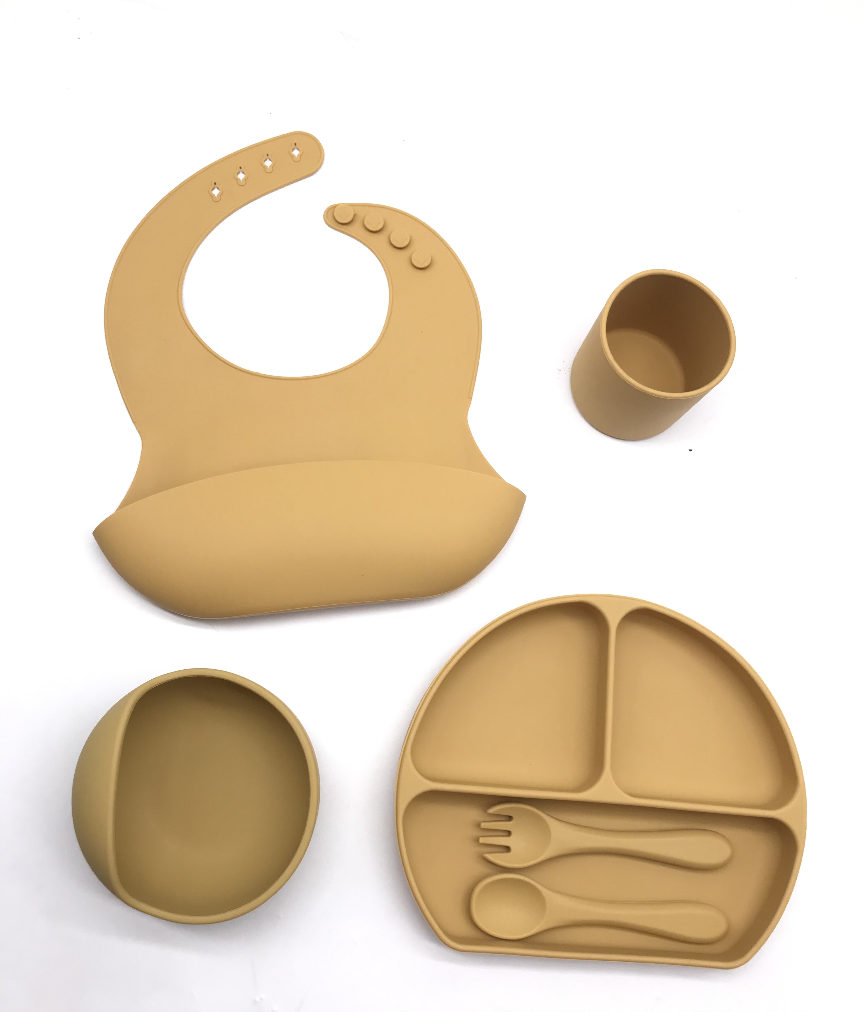 Eco Friendly Silicone Suction Divided Plate Colorful Baby Feeding Necessities PVC Free