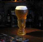 Drinking Glass Clear Beer Glass Cup 16oz Qatar World Cup Trophy Shaped
