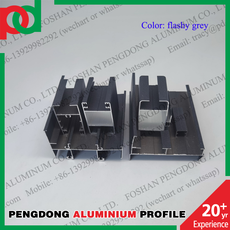 Sliding Windows Aluminum Profiles For Cote D'Ivoire Silver Anodized And Powder Coated Bronze And Flashy Grey