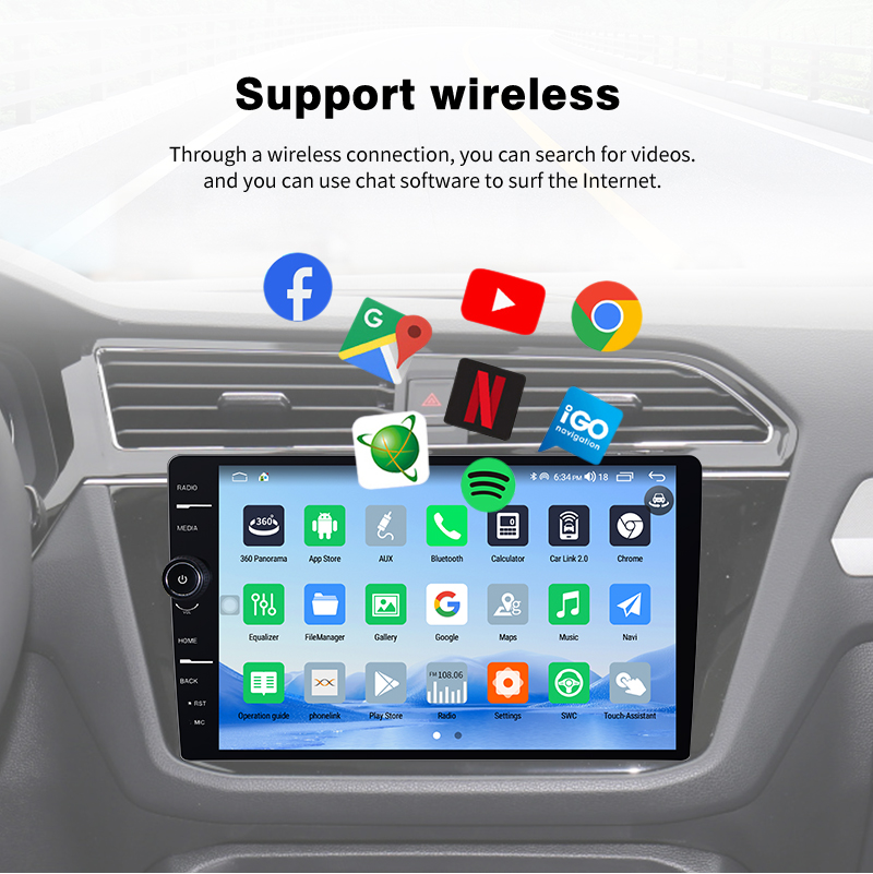2.5D Touch Screen 10 Inch 1 32 GB Mp5 Player for Android Car Audio FM Transmitter