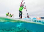 Yellow Customized Inflatable Water Toys / Inflatable Sup Board with 2 years