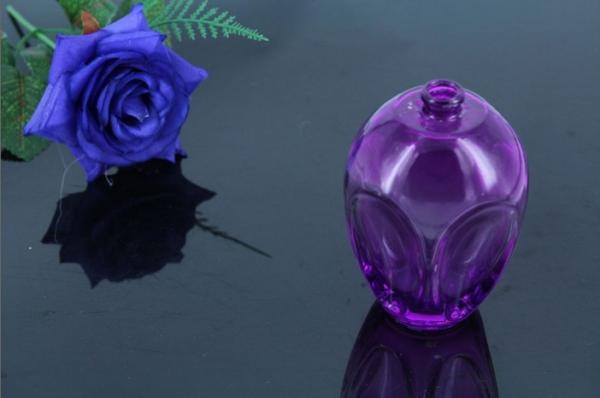Dark Purple Perfume Small Glass Bottle / Vial With 50ml Volume For Medical AM