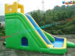 Green Waterproof Outdoor Inflatable Water Slides , Inflatable Water Slide Pool