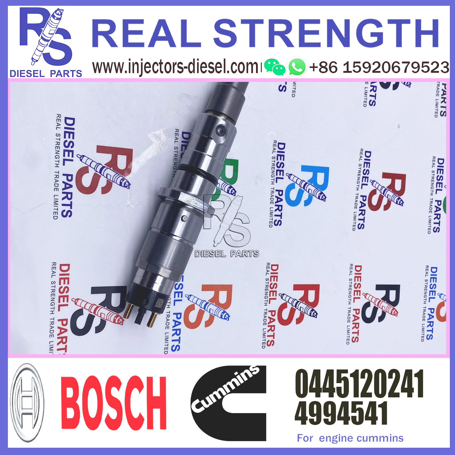 Diesel Engine Common Rail Assembly Diesel Fuel Injector 0445120199 For Bosh 4994541