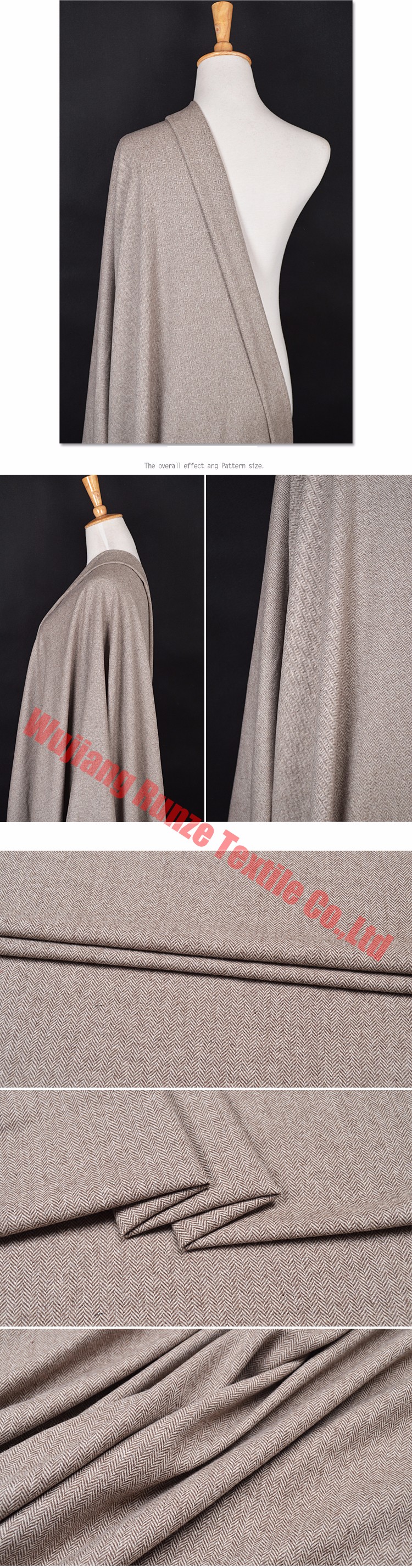 Double Color Fishbone Cloth Polyester Spandex 160D ATY Herringbone Fabric For Downproof Winter Jacket