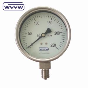 Quality Low Pressure Bellows Manometer 250 Mbar Stainless Steel Material wholesale