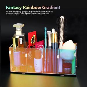 Quality Colorful Transparent Pencil Holders,Acrylic Pen Holder,Makeup Organizer 4 Compartments For Desk,Vanity,Office wholesale