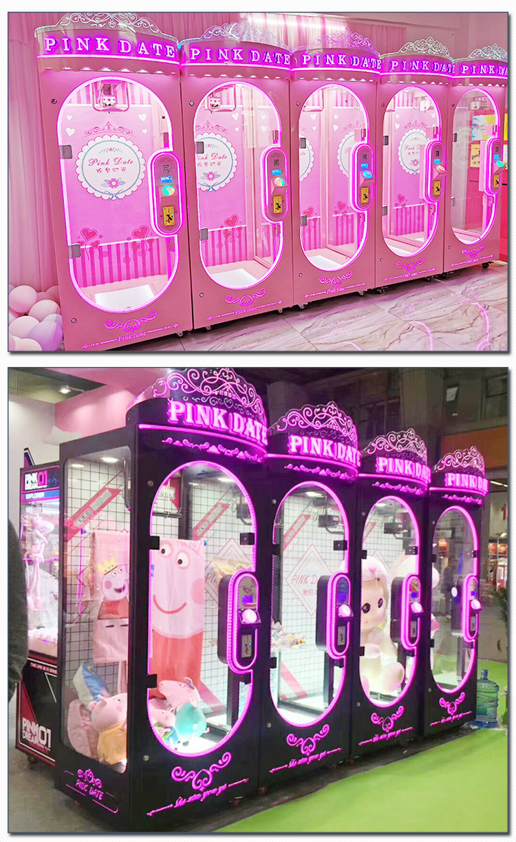 Customized Pink Date Win A Prize Cut Ur Prize Arcade Game Cut Machine For Sale