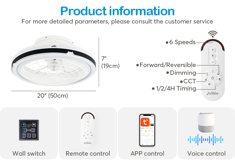Pure Copper LED Lighting Ceiling Fan for Bedroom 10- and WiFi Control from 1stshine