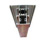 T Shape Wood Finish Aluminium Profiles Length Customized For Glass Doors
