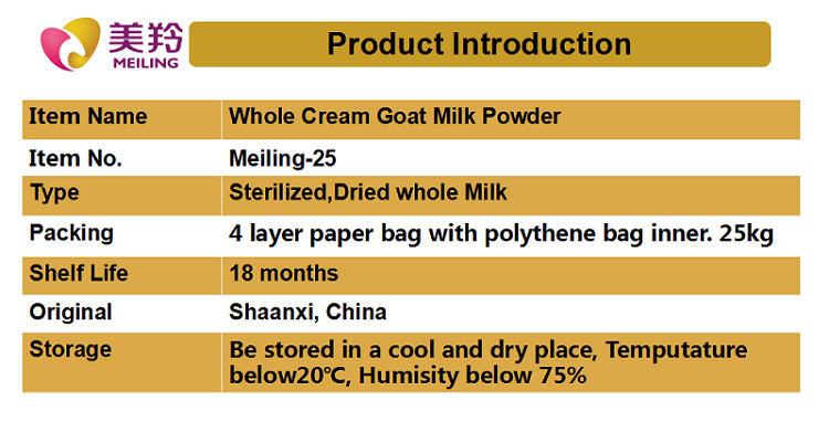 Food Additive Sterilized 25kg Dry Goat Milk Powder