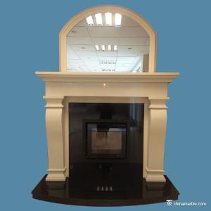 Quality The Van Gogh Shaped Black and Yellwo Marble Fireplace Surround wholesale