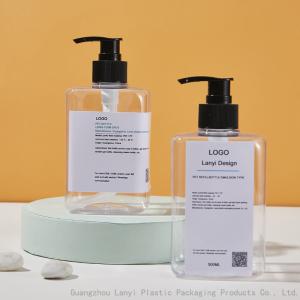 Quality Square Hotel Clear 500ml Hair Condition Lotion Bottle wholesale