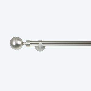 Quality Matte Nickel Ribbed Ball Finial 25mm Pipe Curtain Rods For Window Decoration wholesale