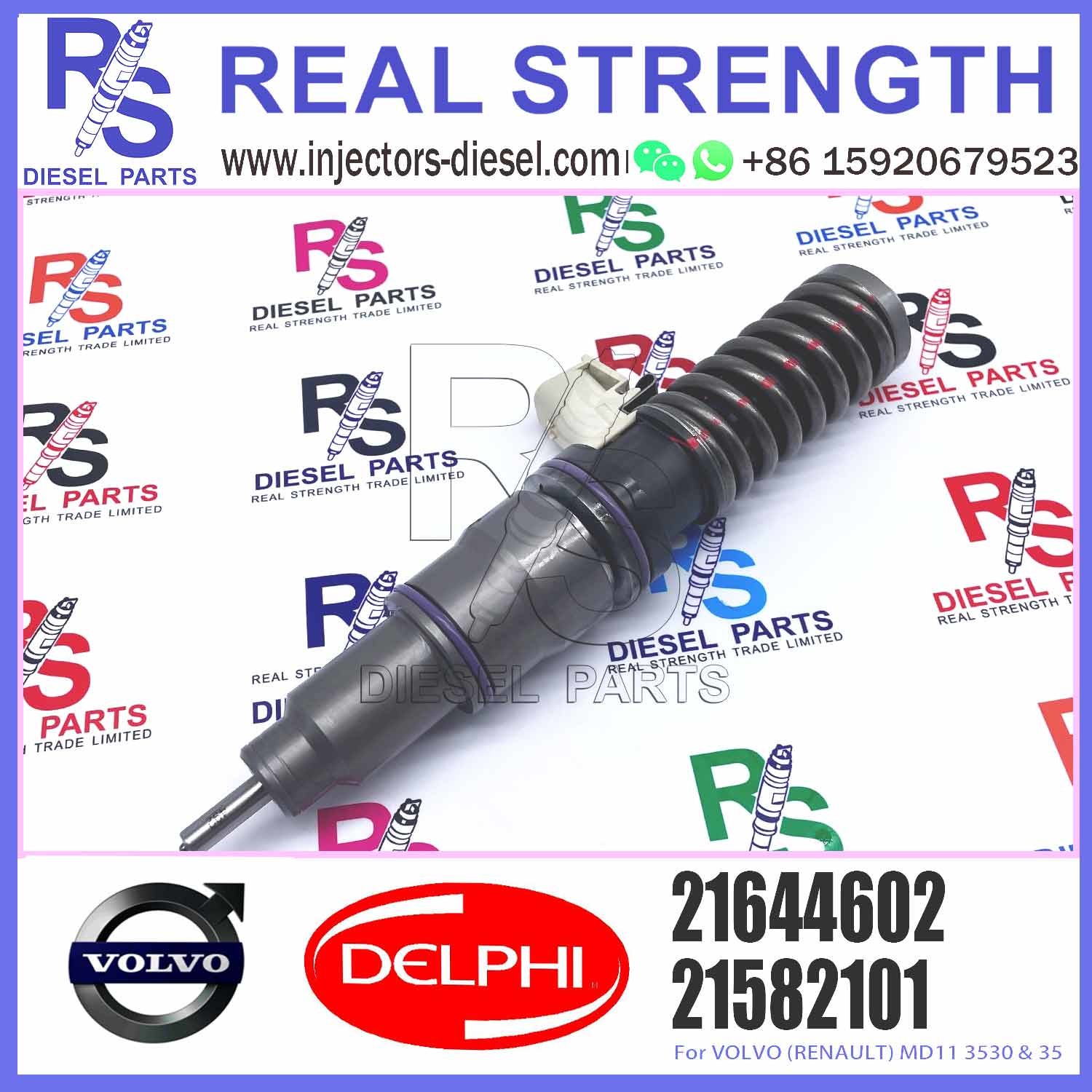 21582101 BEBE4D37001 Diesel Fuel Injector For VOL-VO (RENAULT) MD11 E3.18,7485003951 7421582101 20747787 21585101