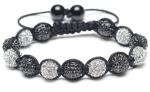 Shamballa Bracelet,Clear And Black Crystal Pave Alloy Beads