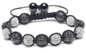 Quality Shamballa Bracelet,Clear And Black Crystal Pave Alloy Beads wholesale