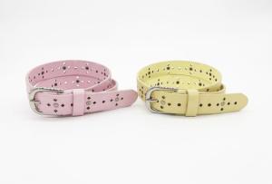 Quality Zinc Alloy Buckle Childrens Leather Belts 95 - 100cm Length With Cutout Pattern wholesale