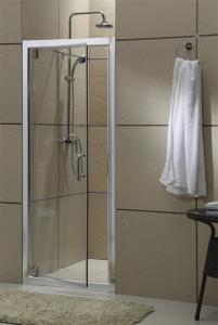 Quality Aluminum Alloy Pivot Glass Shower Door Bright Silver Profiles With Stainless Steel Accessories wholesale