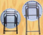 standing round folding table/round foldable HDPE table furniture