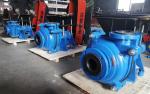 Black Soft Rubber Lined Slurry Pumps with CV Motor on Top Belt Driven Blue Color