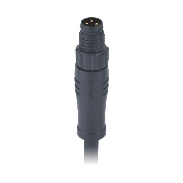 Plastic Screws 3 Pin M8 Circular Connector Molded 0.5m Pvc 3x24awg Unshielded