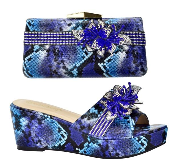 Supoo Brown Italian Ladies Shoes and Matching Bags for African High Heel Bridal