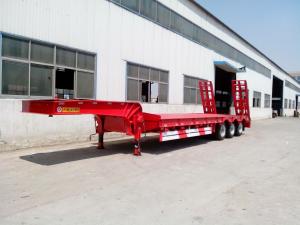 Quality 3 Axles 65tons Heavy Duty Lowbed Low Loader Lowboy Truck Semi Trailer for Heavy Cargo wholesale