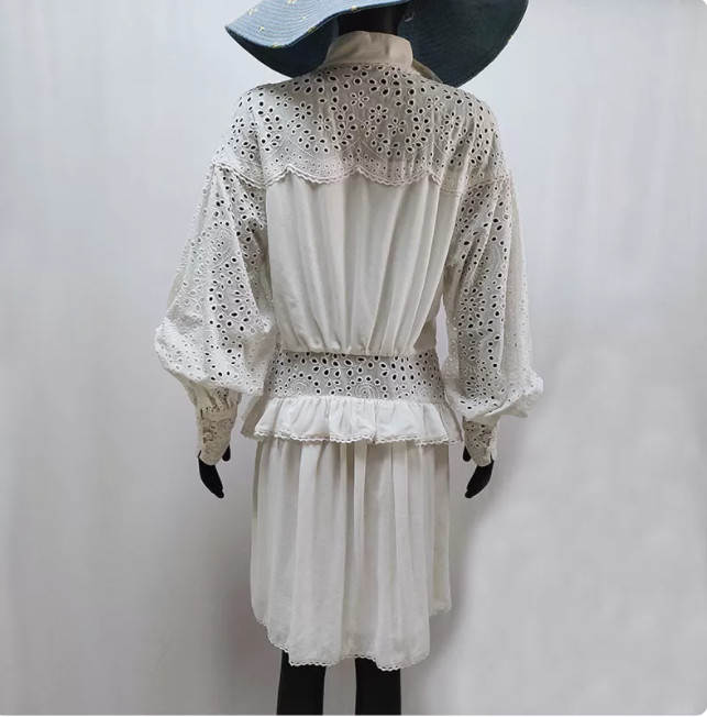 100 Lyocell Material Crochet Midi Dress Cotton Tencel Lyocell Women'S Clothing