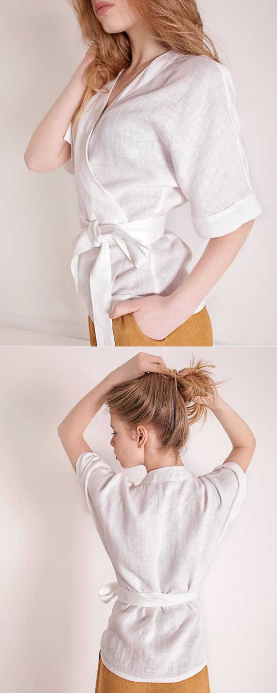 Fashionable Women Linen Blouse