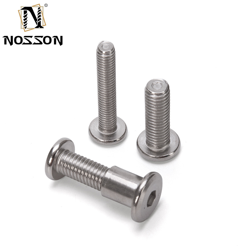 Metric Grade 8.8 A2-50 M6 Stainless Steel 304 Flat Hex Socket Head Male and Female Chicago Screws with Nut DIN Standard