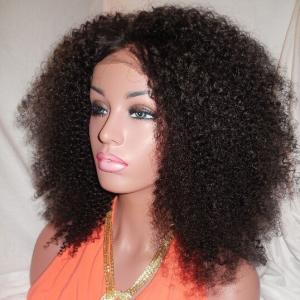 Quality Kinky Curly Human Natural Hair Silk Top Glueless Full Lace Human Hair Wig 24inch wholesale