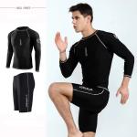 Long Sleeved Two Piece Swimsuit Men Quick Drying Training Men'S Swimwear 2 Piece
