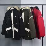 Men's Fur Linning Longline Coats And Jackets Clothing Color Blocked Heavy Parka