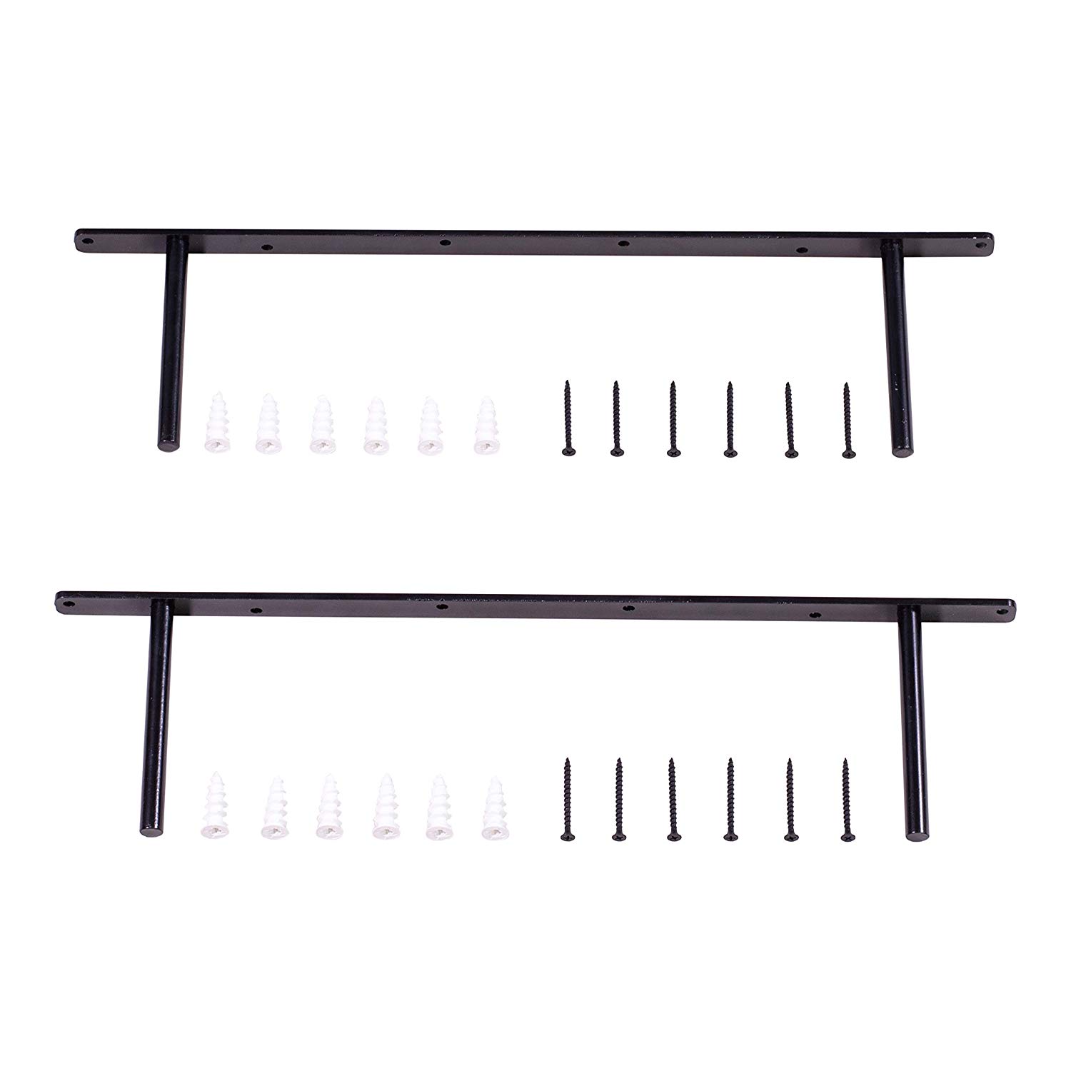 ISO9001 Rohs CE Stamping Parts Black Metal Shelf Bracket Long Hidden Floating Bracket