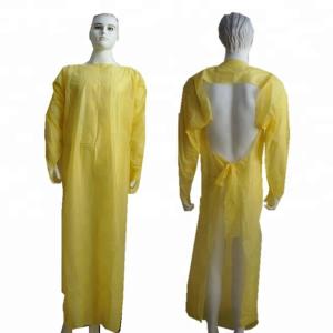 Quality Plastic CPE Surgical Disposable Isolation Gowns With Sleeves wholesale